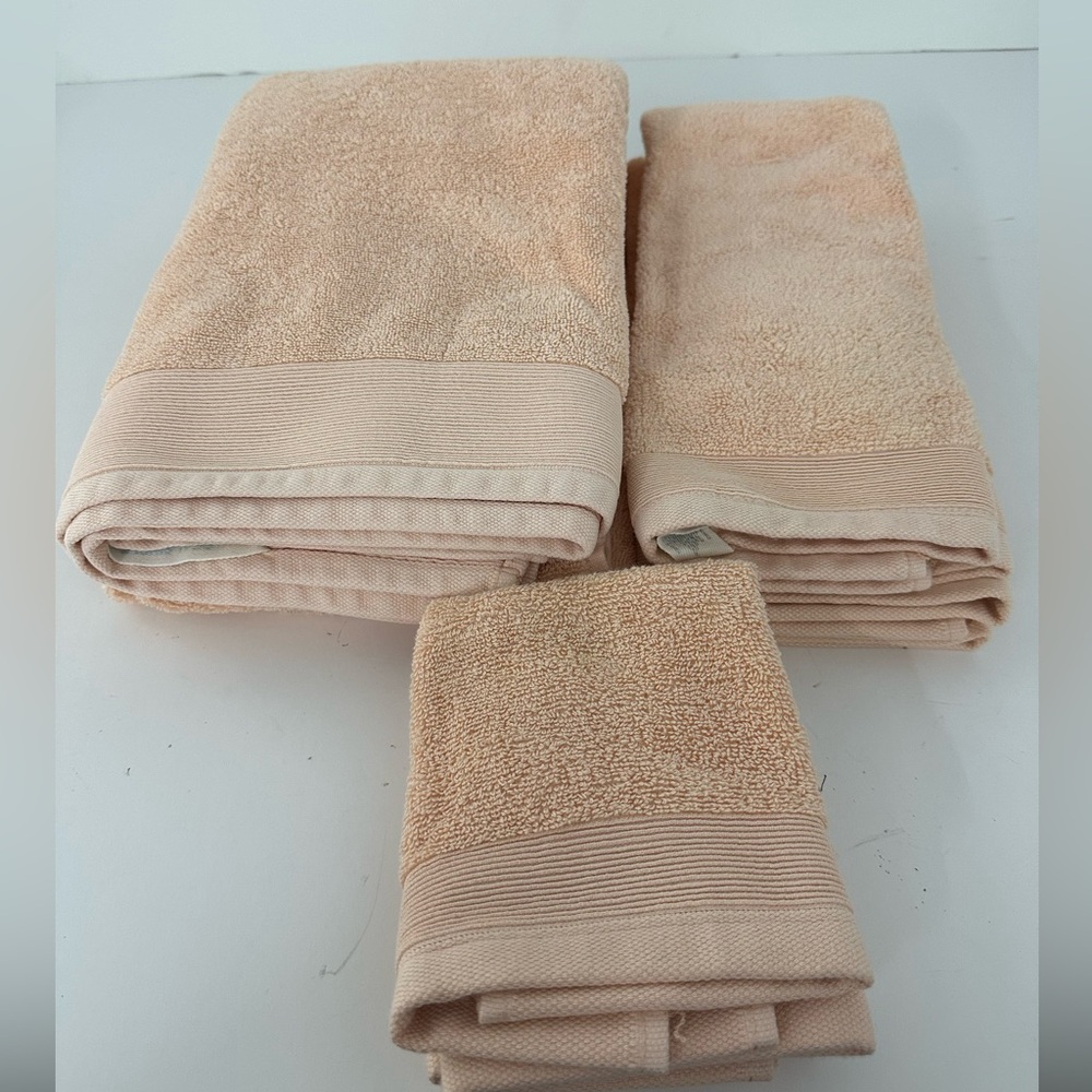Real Simple Peach Cotton 5pc Bath Set
